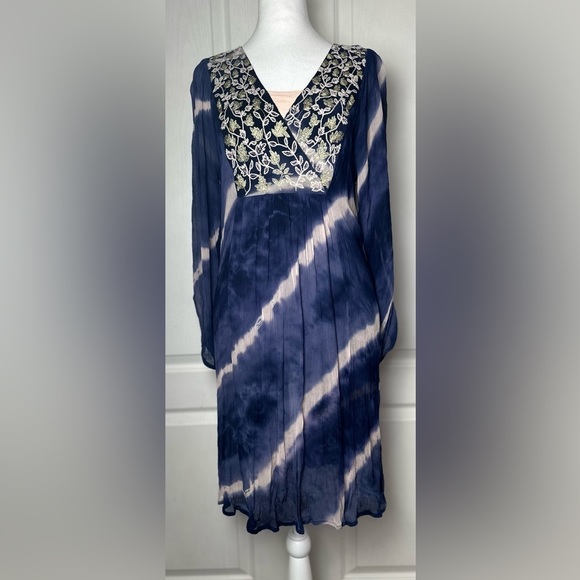 Soft Surroundings Gauzy Tie Dye Embroidered Long Sleeve Size Medium - Picture 1 of 7